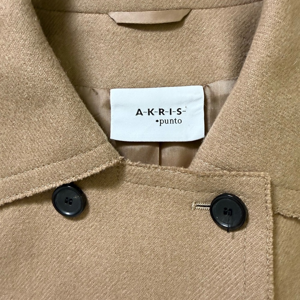 Akris punto wool angora camel tan double breasted peacoat US 12 FR 45 D 42 CBK - Picture 16 of 16